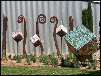 Cube sculptures, Clautiere Vineyard