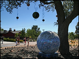 Tree ornaments and tasting room, Clautiere Vineyard